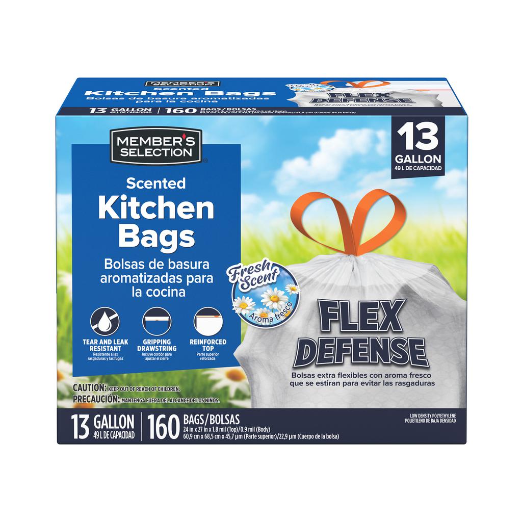 Member's Selection Bolsas para Basura con Cordón | 160 Unidades | 49 L (13 Gal)