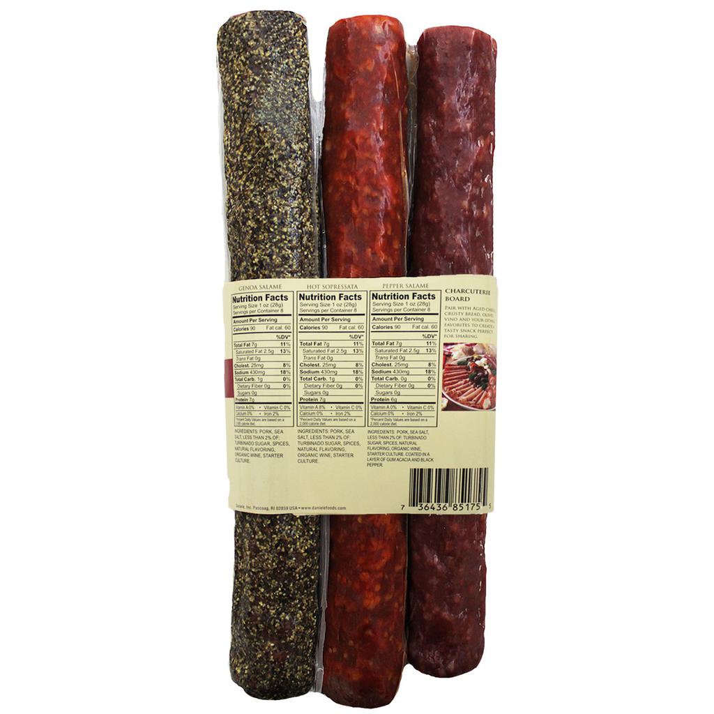 Daniele Trío de Salami | 3 Unidades de 227 g (8 oz) | Selección de Embutidos Gourmet