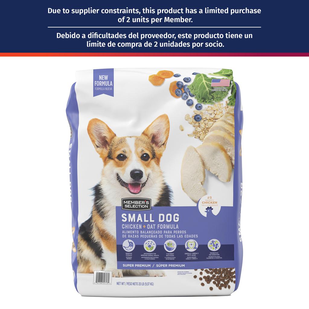 Member's Selection Alimento para Perro Raza Pequeña | Sabor Avena y Pollo | 9.07 kg (20 lb)