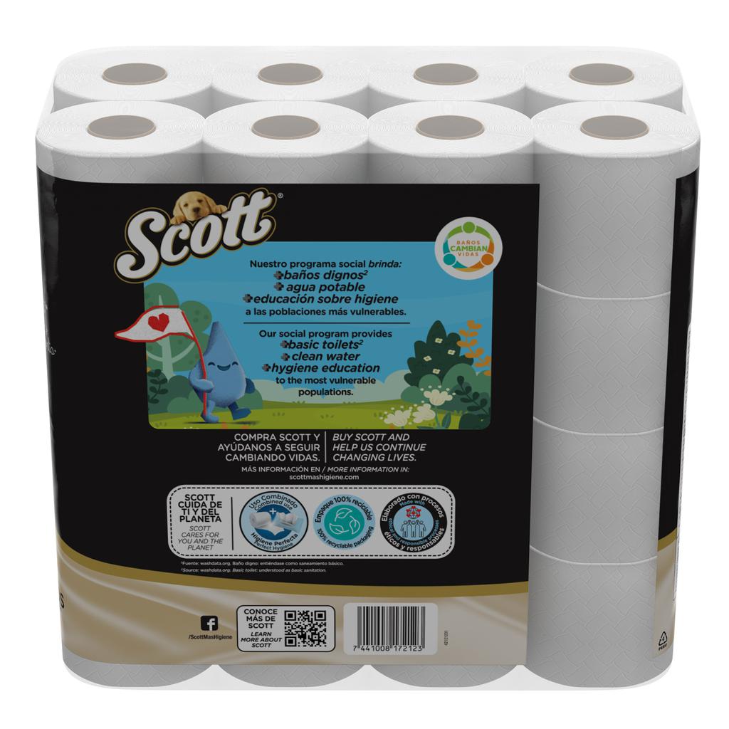 Scott Elegance Papel Higiénico | 32 Rollos de 350 Hojas | Suave y Resistente