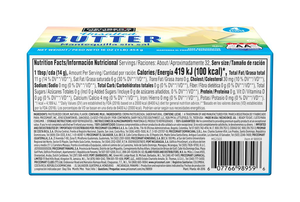 Member's Selection Mantequilla sin Sal | 2 Unidades de 454 g (1 lb)