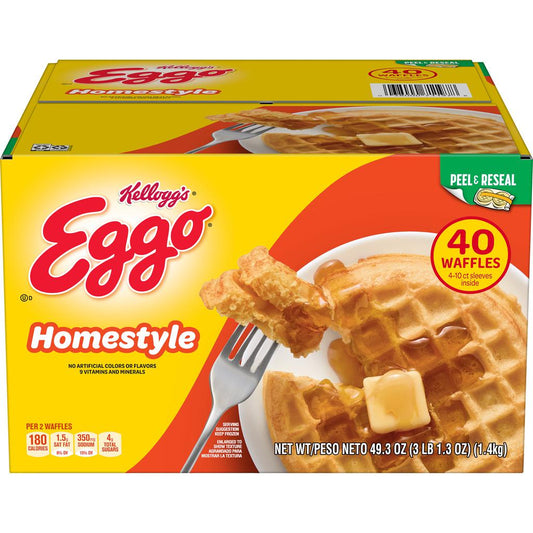 Eggo Waffles Originales | 40 Unidades de 35 g (1.2 oz) | Congelados