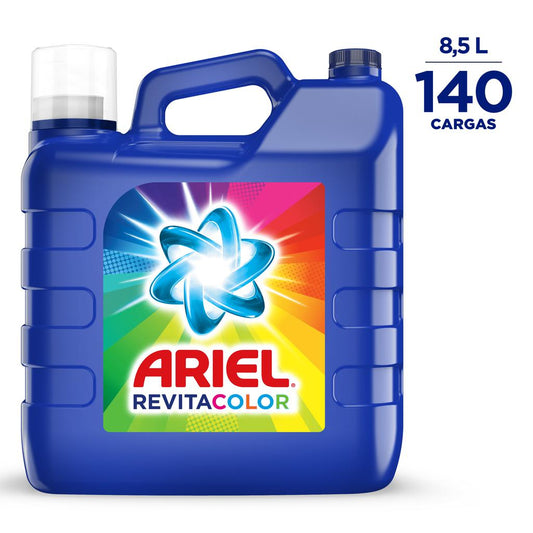 Ariel Revitacolor Detergente Líquido con Activos Biodegradables | 8.5 L | 140 Lavadas