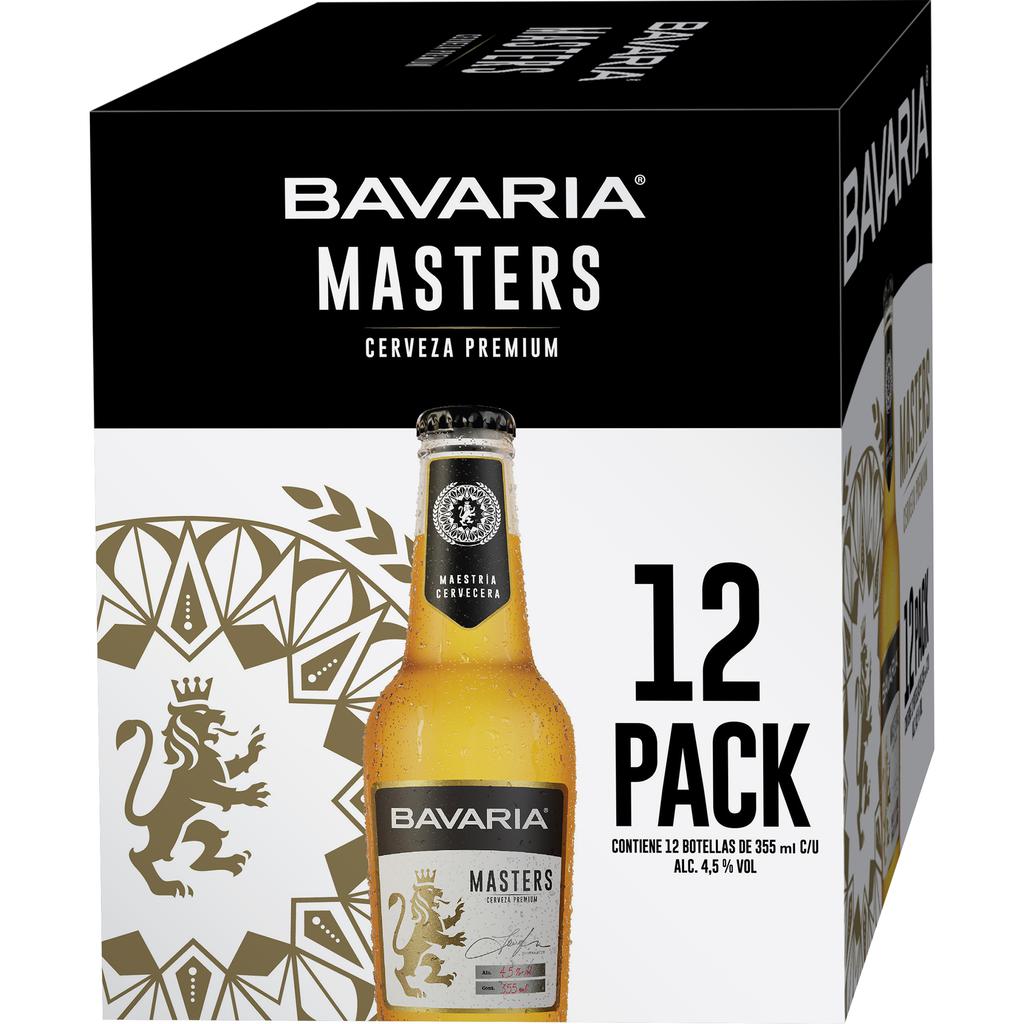 Bavaria Masters Cerveza Premium | Pack 12 Botellas de 355 ml (12 oz)