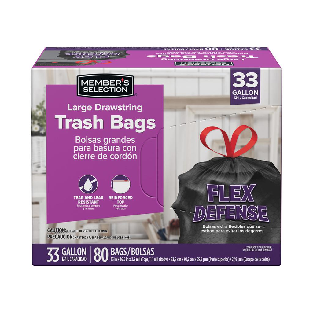 Member's Selection Bolsas para Basura con Cordón | 80 Unidades | 124.92 L (33 Gal)