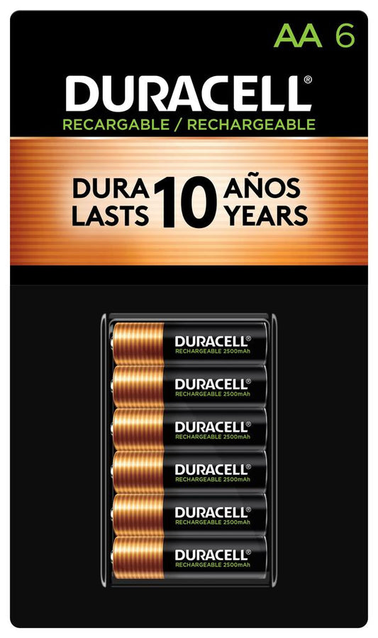 Duracell Baterías Recargables AAA | Pack de 6 Unidades | Energía Reutilizable