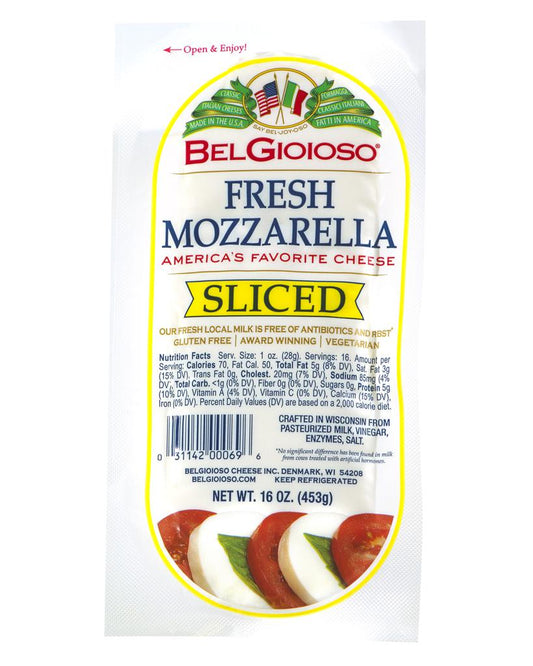 BelGioioso Queso Mozzarella Fresco Rebanado | 453 g (16 oz)