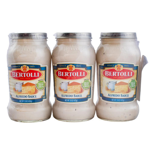 Bertolli Salsa Alfredo | Pack de 3 Frascos de 425 g (15 oz) | Salsas Italianas Cremosas