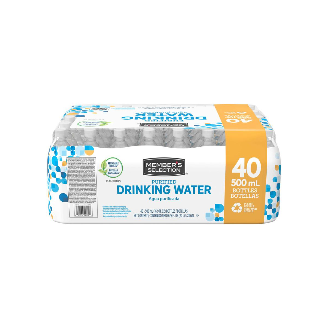Member’s Selection Agua Purificada – 40 Unidades de 500 ml (16.9 oz)