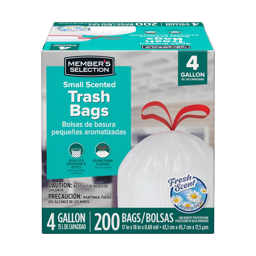 Member's Selection Bolsas para Basura con Cordón y Aroma | 200 Unidades | 15 L (4 Gal)