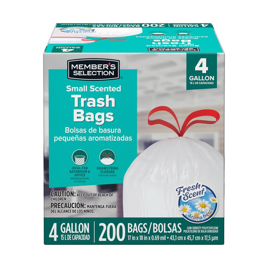 Member's Selection Bolsas para Basura con Cordón y Aroma | 200 Unidades | 15 L (4 Gal)