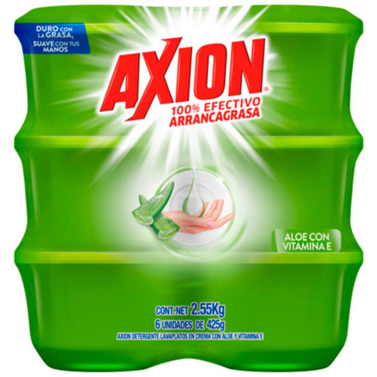 Axion Lavaplatos en Crema con Aloe y Vitamina E | 6 Unidades de 425 g (15 oz)