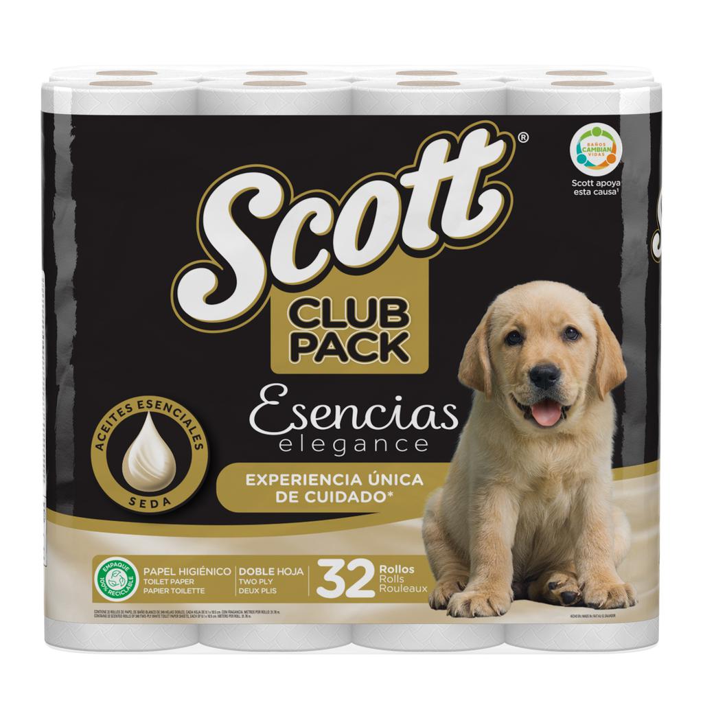 Scott Elegance Papel Higiénico | 32 Rollos de 350 Hojas | Suave y Resistente