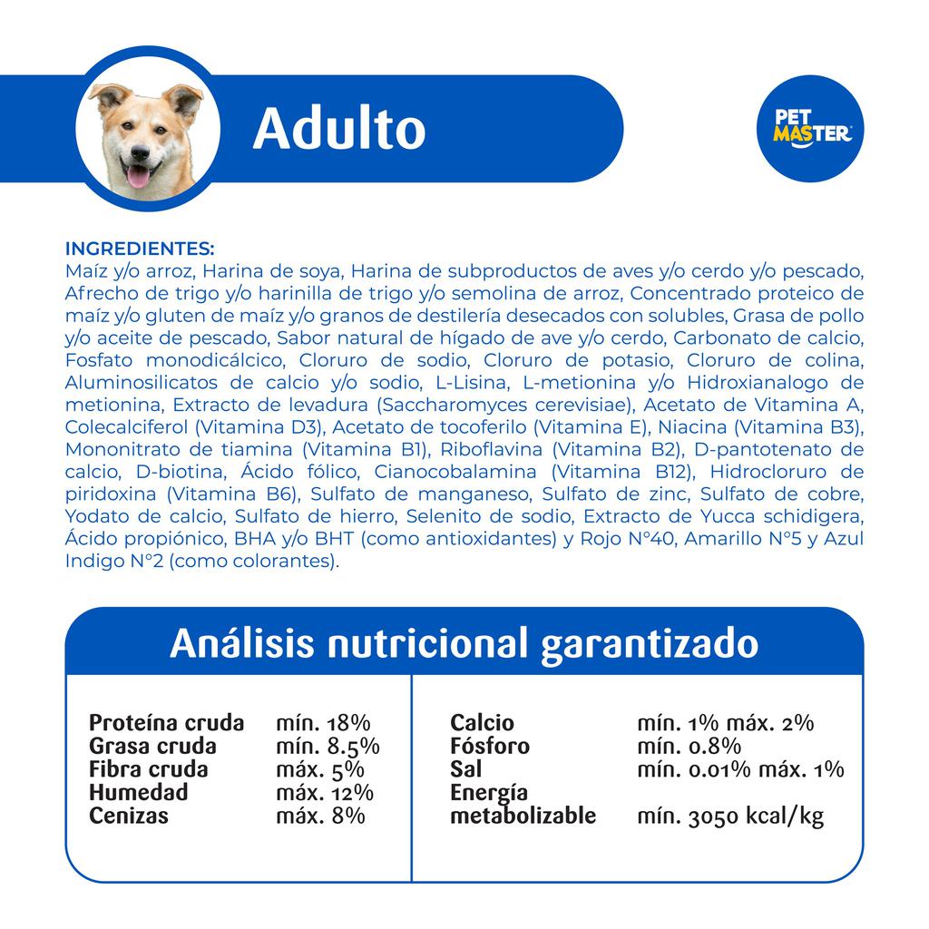 Pet Master Alimento Seco para Perros Adultos | Saco de 22.6 kg (50 lb)