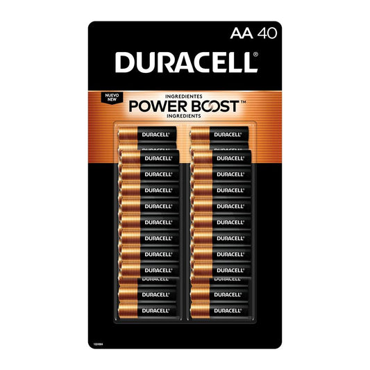 Duracell Baterías Alcalinas AA | Pack de 40 Unidades | Potencia de Larga Duración
